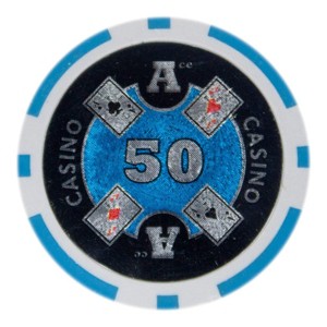 Slickblue 14-Gram Clay Composite Poker Chips 25-Pack, Laser Inlay, Casino Game Chips, Multicolor, $1-$25K - 1 of 3