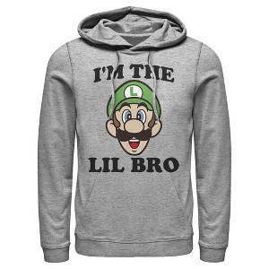 Men's Nintendo Luigi Little Brother Pull Over Hoodie - 1 of 3