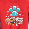 Boys' - Paw Patrol - Pup Group Snowy Pawprint Graphic Long Sleeve Fleece Sweatshirt - 2 of 4