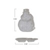 Storied Home Stoneware Snowman Shaped Plate with Snowflakes and Broom with Reactive Glaze, Antique White - 2 of 3