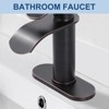 WOWOW 6.3 in. x 2.5 in. x 0.3 in. Stainless Steel Bathroom Sink Faucet Hole Cover Deck Plate Escutcheon in Oil Rubbed Bronze - 3 of 4