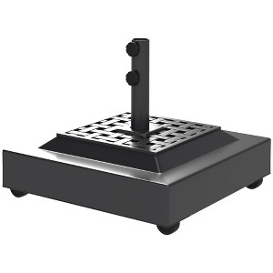 Outsunny Patio Umbrella Base Holder Outdoor Umbrella Stand with Wheels, Fillable Umbrella Base for Garden Poolside, Black - 1 of 4