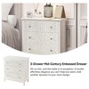COZAYH 3-Drawer Flower Motif Dresser for Home & Bedroom, Fully Assembled, White - 3 of 4