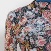 Women's Floral Mesh Long Sleeve Crop Top – Sheer Stretchy Slim Fit Turtleneck Pullover for Layering Cherie Code - 4 of 4