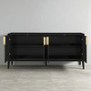 Modern Wooden Sideboard Cabinet with 4 Doors, Adjustable Shelves & Textured Aluminum Handles, Storage Buffet for Kitchen, Dining Room, Living Room - 4 of 4