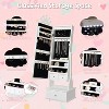 Kids Jewelry Armoire with Full-Length Mirror, Girl Vanity Dress Up Mirror with Storage Cabinet, Jewelry Cabinet with Led Light - 4 of 4