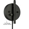 360 Lighting Colborne Modern Swing Arm Wall Lamps Set of 2 Black Plug-in Light Fixture Up Down Metal Shade for Bedroom Bedside Living Room Reading - 4 of 4