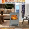 QingMoon 22" Electric Fireplace Heater with Realistic Flames and Logs, Freestanding Fire Place Stove, Overheating Protection, 725W/1450W - 3 of 4