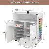 ELECWISH Craft Organizer Storage Cabinet, White Craft Storage Cabinet with Two Doors and Drawer for Craft Room - 3 of 4