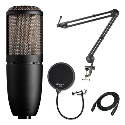 AKG P420 Condenser Microphone with Knox Studio Stand and Pop Filter Bundle