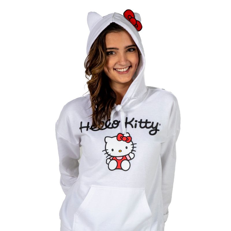 Sanrio Hello Kitty Juniors White Cosplay Hoodie, 3 of 5