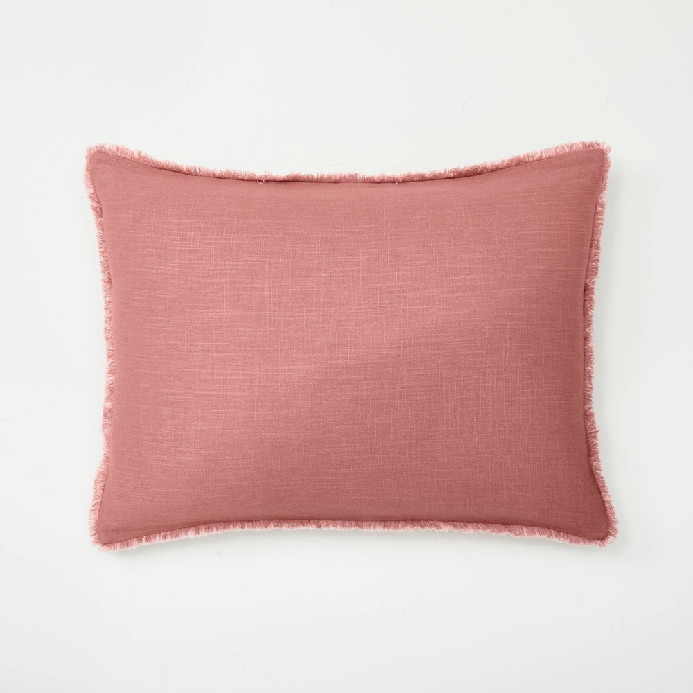 Photos - Pillow King Euro Heavyweight Linen Blend Throw  Rose - Casaluna™