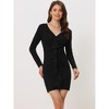 Allegra K Women's Ruffle Shirred Party Bodycon Sheath Dress - 3 of 4