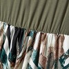 Family Matching Outfits Women Girls Sleeveless Splicing Floral Leaf Print Midi Dresses and Colorblock Short-sleeve  Shirts - 4 of 4
