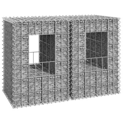 vidaXL Gabion Basket Posts 2 pcs 15.7"x15.7"x23.6" Iron