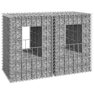 vidaXL Gabion Basket Posts 2 pcs 15.7"x15.7"x23.6" Iron - 1 of 4