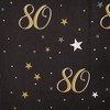 Sparkle and Bash 100 Pack Bulk Happy 80th Birthday Napkins for Party Decorations, 2-Ply, Black and Gold, 6.5 x 6.5 In - 4 of 4