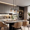 LNC Echonalyri 3-Lights 24.8" Modern Linear Kitchen Island Pendant  Lights, Polished Gold and Matte Black with Smoked Gray Ribble Glass - 4 of 4