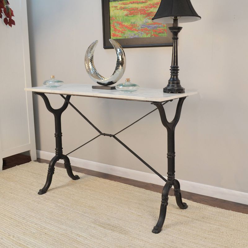 Draven Marble Top Console Table White/Black - Carolina Chair &#38; Table, 3 of 6