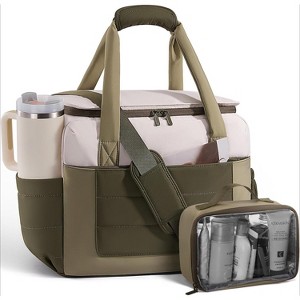 Water-Resistant Weekender Duffle Bag for Women, Carry-On Overnight Travel Bag with Wet Pocket, Large Gym Tote in Gree - 1 of 4