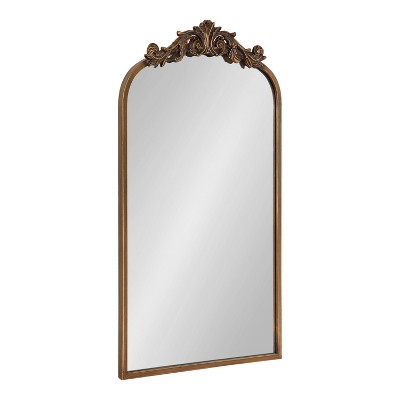 19" x 30" Arendahl Traditional Arch Decorative Wall Mirror Gold - Kate & Laurel All Things Decor