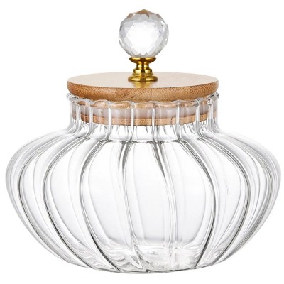 LunaLulinlk 1 PCS High borosilicate stripe sealed jar, kitchen storage jar, coffee can, coffee storage container