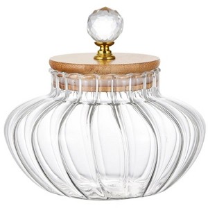 LunaLulinlk 1 PCS High borosilicate stripe sealed jar, kitchen storage jar, coffee can, coffee storage container - 1 of 4