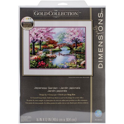 Dimensions Gold Collection Counted Cross Stitch Kit 16"X12"-Japanese Garden (16 Count)