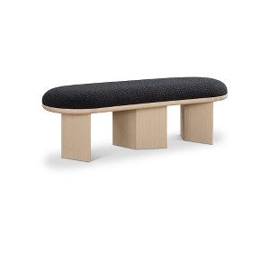 Meridian Furniture,Wilshire Boucle Fabric Bench - 1 of 4