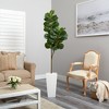 Nearly Natural 6-ft Fiddle leaf Fig Artificial Tree in Tall White Planter - 4 of 4