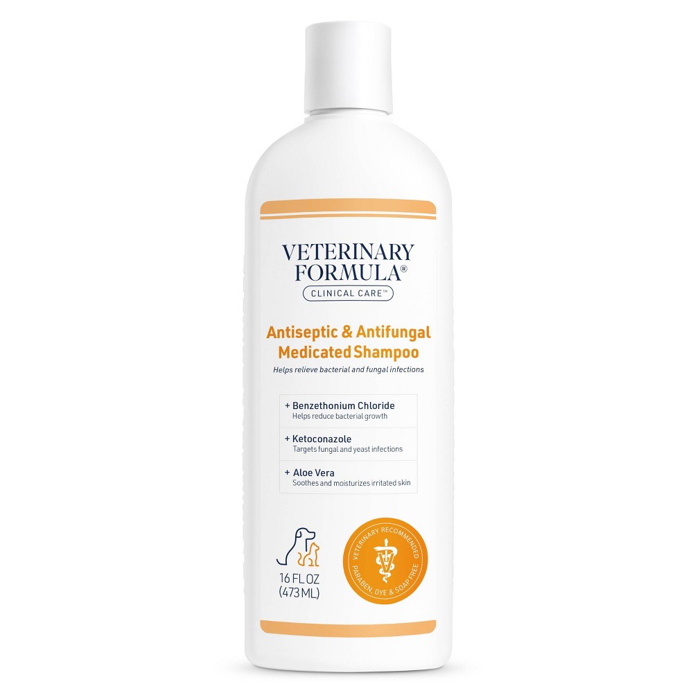 Veterinary Formula Clinical Care Skin and Coat Antiseptic and Antifungal Medicated Shampoo for Cats and Dogs - 16 fl oz