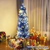 Costway 6FT Tinsel Tree Slim Pencil Christmas Tree Silver Champagne Goldblue - image 3 of 4