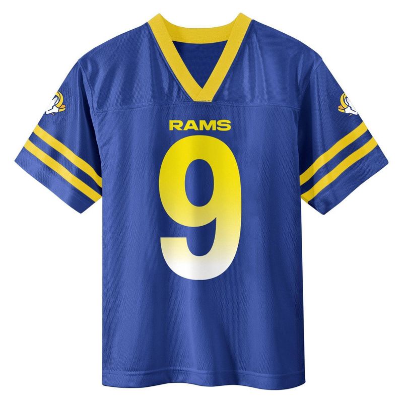 NFL Los Angeles Rams Boys&#39; Short Sleeve Stafford Jersey, 2 of 4
