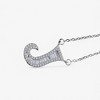 Anna-Kaci Silver Tone Initial Letter Pendant Necklace with Crystal Rhinestone Accents - 2 of 4