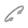Steeltime Men's stainless steel braided wire tiger head bracelet. Color Option: Silver, Gold - 2 of 4