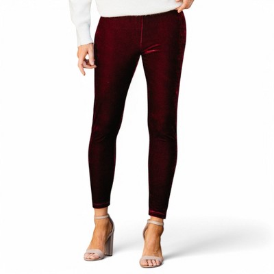 Amaryllis Women's Velvet Leggings Soft Stretch High Waist Form-Fitting Silhouette Perfect for Layering
