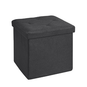 VECELO 46"/30"/15"/11.8" Folding Storage Ottoman Bench, Storage Chest, Linen Fabric Foot Rest Stool, Storage Footstools, Folding Storage Ottoman - 1 of 4