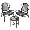 Patio Furniture Set 3 Pieces, Garden Bistro Set, Acapulco Chairs, Outdoor Seating, Side Table and 2 Chairs - 2 of 4