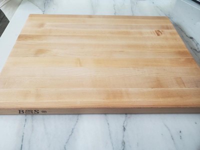 John Boos Newton Prep Master Large Maple Wood Cutting Board For Kitchen, 24  Inches X 18 Inches, 2.25 Inches Thick Grain With Groove & Stainless Pan :  Target