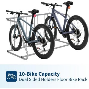 Floor Bike Rack, Grid Bicycle Floor Parking Stand, Sturdy Garage Bike Rack, Compact Storage Stand for Streets, Yards & Bike Events - 1 of 4