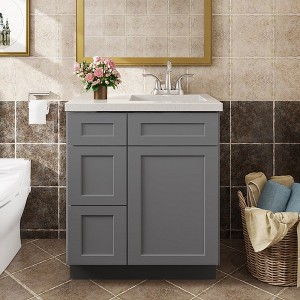 LOVMOR in Plywood Bath Vanity Cabinet with Drawers without Top for Kitchen, Bathroom, Living Room - 1 of 4