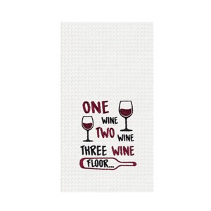 C&F Home "One Wine Two Wine Three Wine" Waffle Weave Dishtowel - 1 of 3