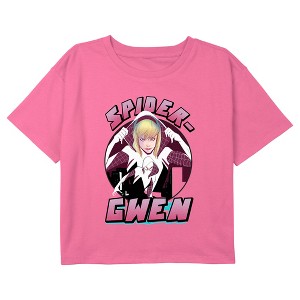 Girl's Marvel Spider-Gwen Logo Crop T-Shirt - 1 of 3