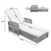 VisioGear Outdoor Long Reclining Chaise with Armrests, Patio Adjustable Recliner with Soft Removable Cushions, Beige, 77.5"*25.6"*37.4" - 3 of 4
