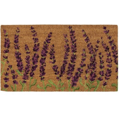 Juvale Lavender Plant Outdoor Coir Door Mat, 17"x30" Welcome Mat Front Doormat Rugs