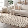 Nuloom Kandice Geometric 4x6 Wool Indoor Area Rug for Living Room Bedroom Dining Room Kitchen, Beige - 2 of 4