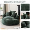 Efomao Round Ultra Soft Chenille Foam Bean Bag Chair - Oversized Comfy with Armrests & 3 Pillows - for Adults/Teens (Green) - 4 of 4