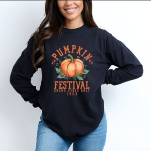 Simply Sage Market Pumpkin Festival Gourd Vibes Garment Dyed Long Sleeve - 1 of 3