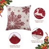 TackView Christmas Pillow Covers Set of 4 - 18x18 Farmhouse Red Holiday Throw Pillows for Couch - 4 of 4