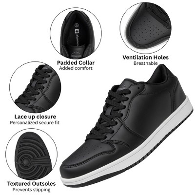 Мужские Alpine Swiss Nate Mens Fashion Sneakers Athletic Low Top Comfortable Tennis Shoes Black 10 M US — фото 3